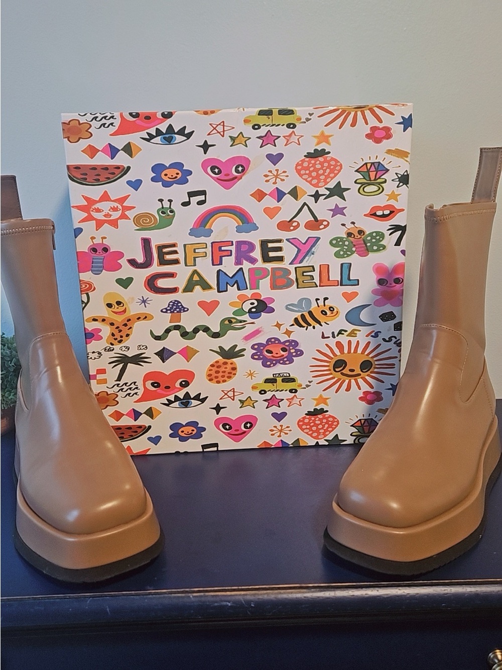 Jeffrey Campbell Camel Platform Chelsea Boots